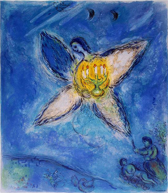 Angel with Candlestick painting - Marc Chagall Angel with Candlestick art painting